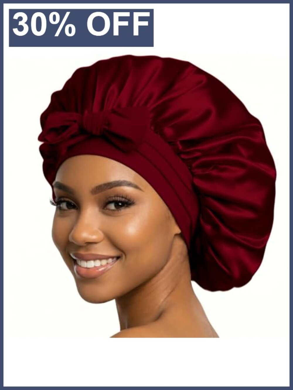 Double Layer Satin Hair Bonnet for Sleeping Adjustable Tie Band Frizz